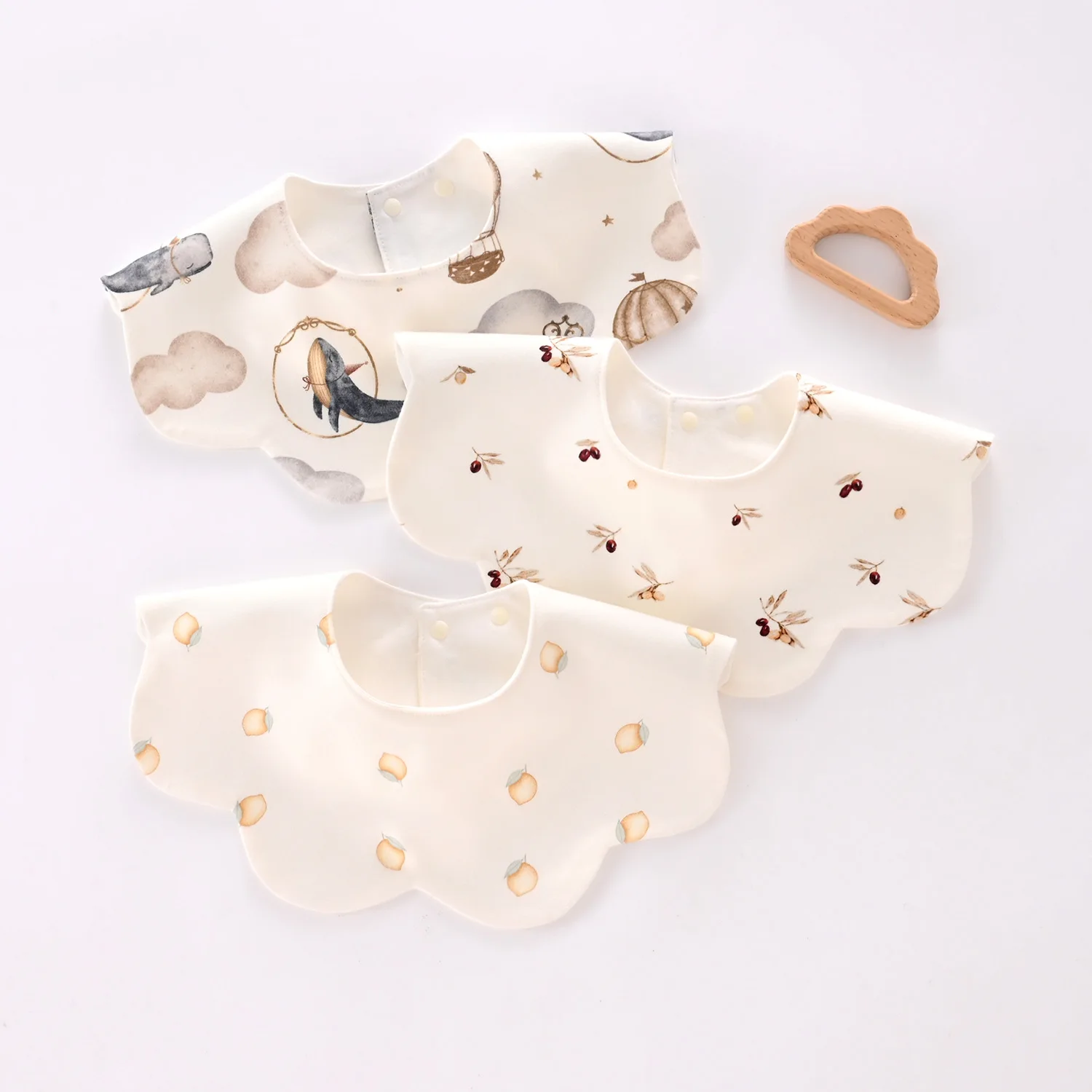 

Baby bib for newborns, waterproof bib, 100% cotton, Class A 360-degree oversized bib