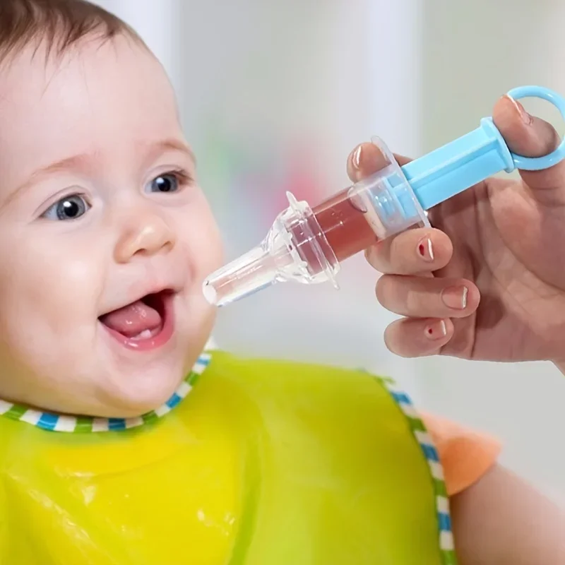 Mangiatoia per ciuccio per bambini, Dispenser per medicinali liquidi per bambini, mangiatoia per aghi in Silicone Anti-soffocamento, con misurino da 20ml