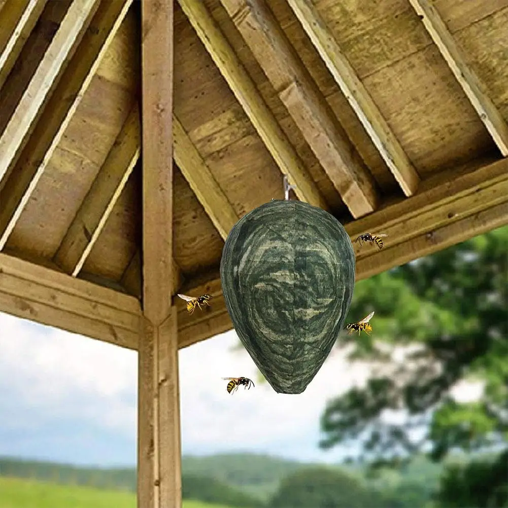 Hanging Wasp Nest Decoy Outdoor Waterproof Fake Wasp Nest Decoy Nest Decoy Hornets Plastic Insects Paper Drive Beehive Lantern