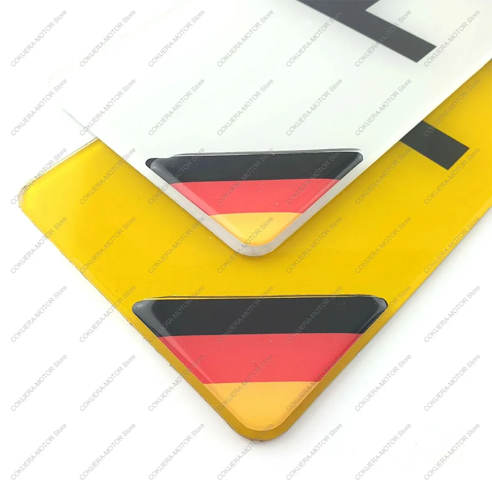 National Flag Number Plate Corner Sticker x2 Decal Epoxy Resin Sticker