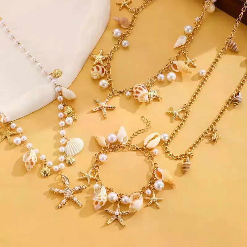

Bohemian Conch Starfish Pearl Necklace for Women Luxury Exquisite Beaded Shell Pendant Necklace Beach Holiday Jewelry Gifts 2025