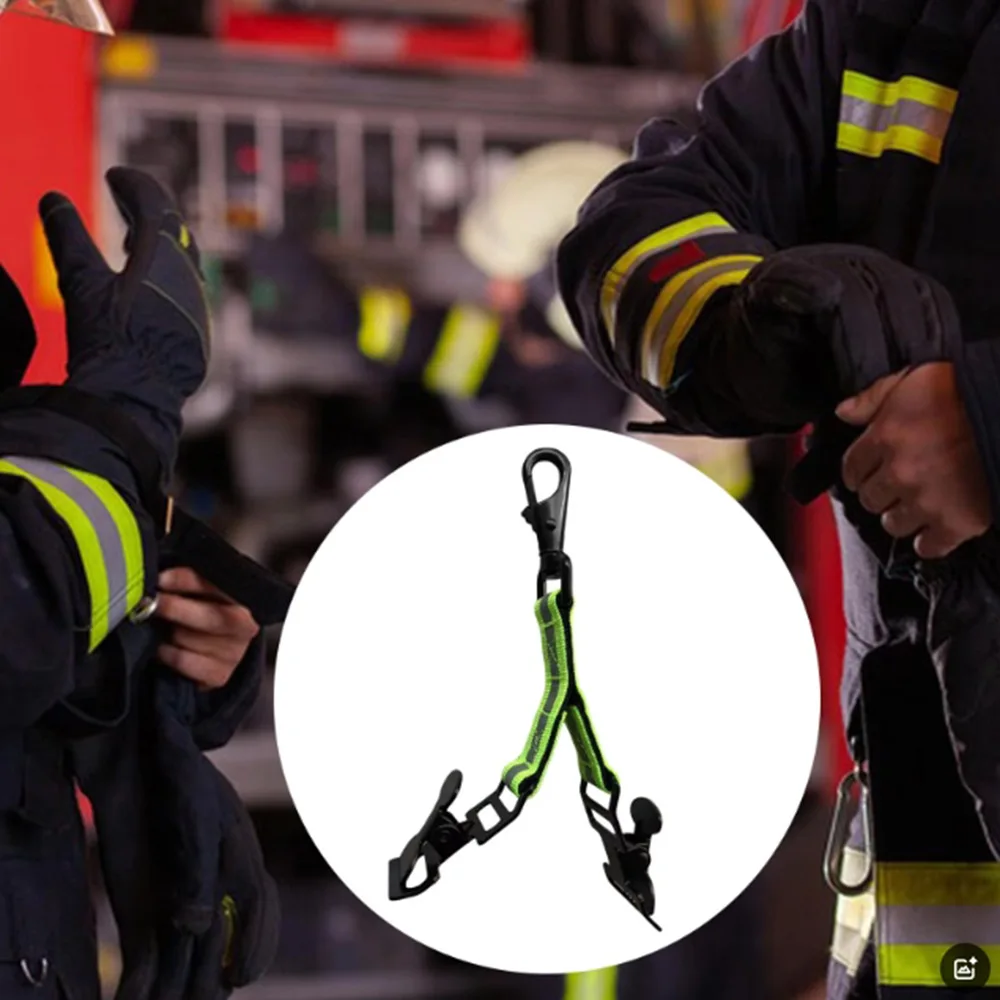 Fire Gloves Clip Support Strap Reflective Nylon Webbing Firefighter Gloves Strap Nylon Webbing Buckle