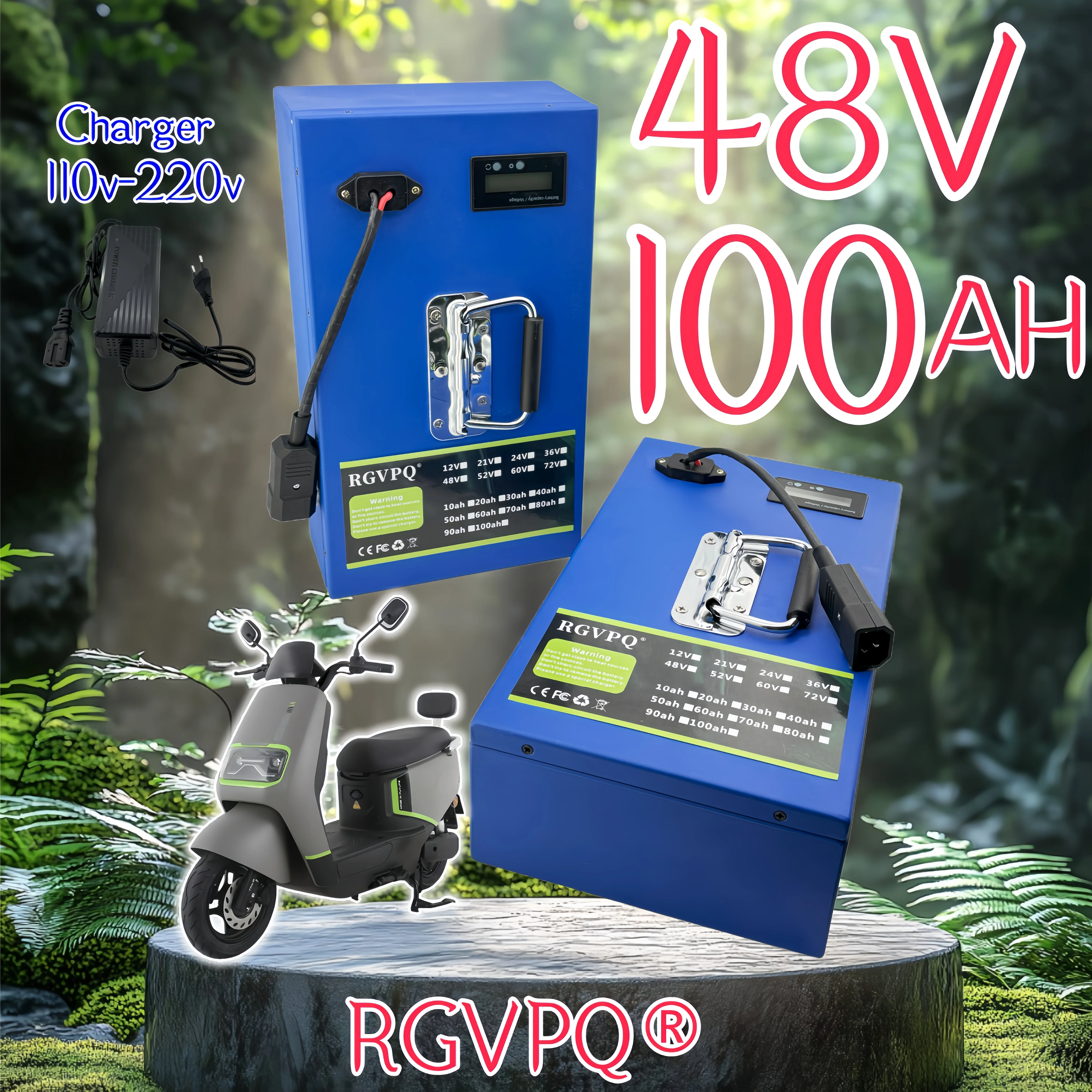 

Air freight, fast transportation, 48V20AH100AH, 18650 lithium-ion battery, built-in BMS protection, suitable for 3000W equipment