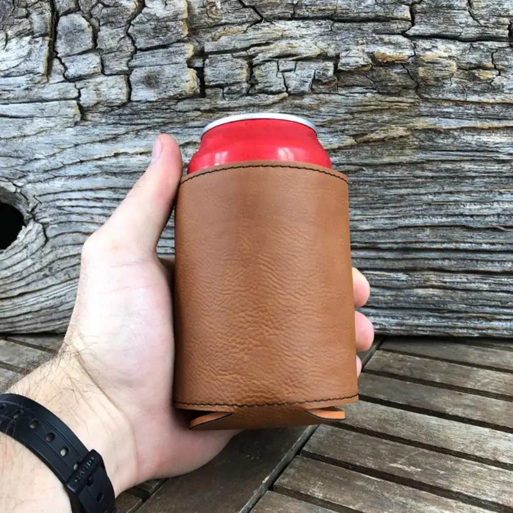 Sleeve Beer Sleeve Insulated Faux Leather Sleeve for Drinks Great Gift for Men Women Soda Beer Seltzer Holder Easy Carry