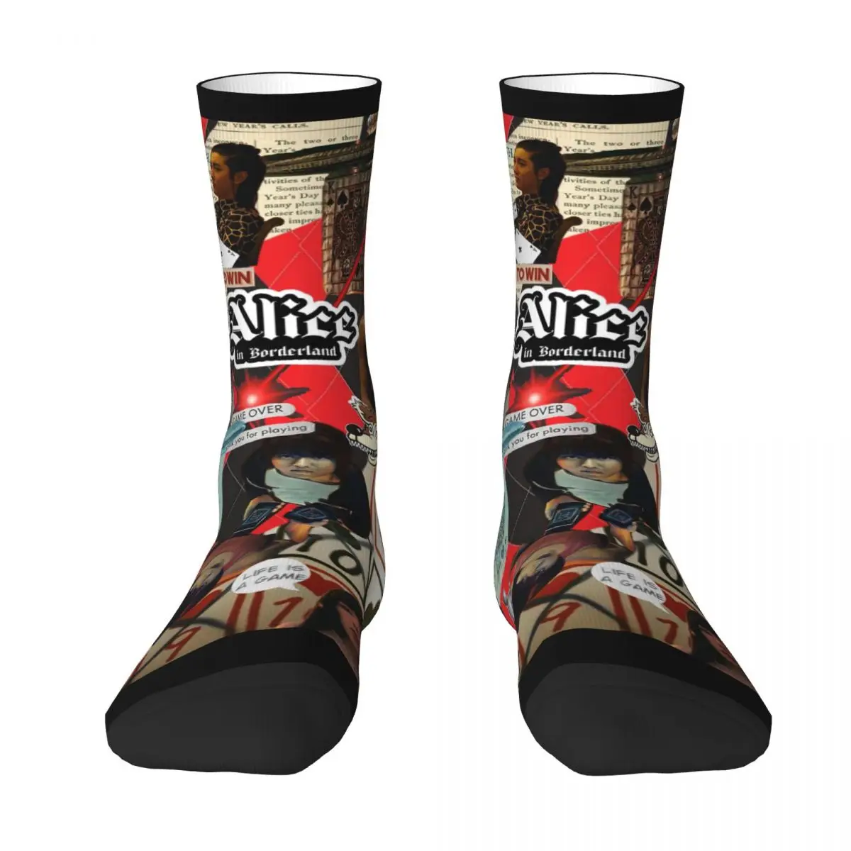 Calcetines Retro de película de Anime japonés lavada de Alice In Borderland, medias absorbentes de sudor Harajuku, accesorios de calcetines largos para todas las estaciones