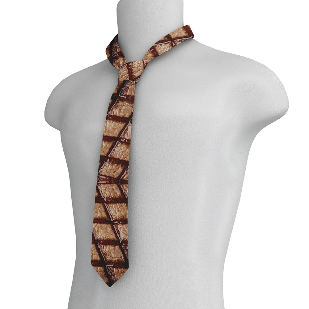 

Fashion 8cm Meat Style Design Tie Adjustable Soft Hot Food Printing Tie Interesting Narrow Steak Food Printing Men Necktie Shirt