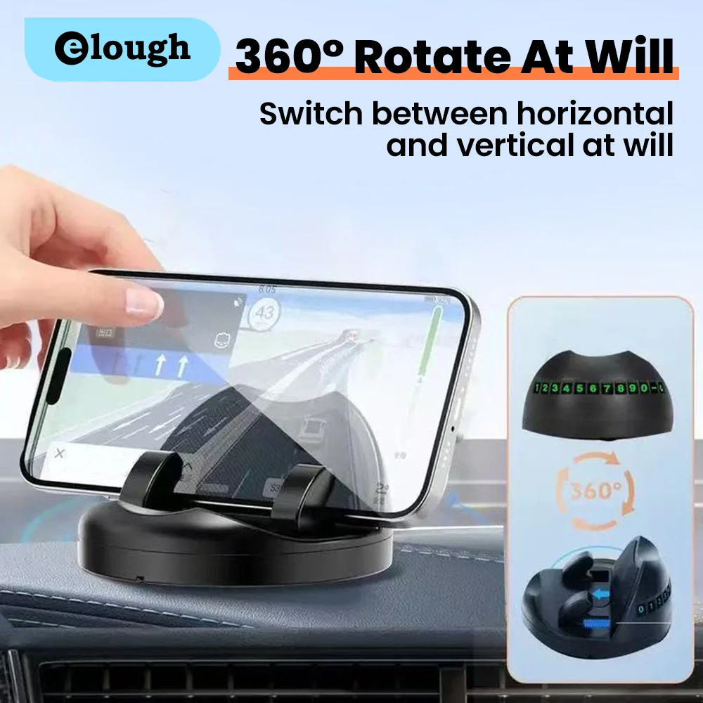 

Вращающаяся на 360 градусов подставка для телефона, многофункциональная автомобильная приборная панель, автомобильный держатель для телефона с автомобильным номерным знаком для универсального телефона
