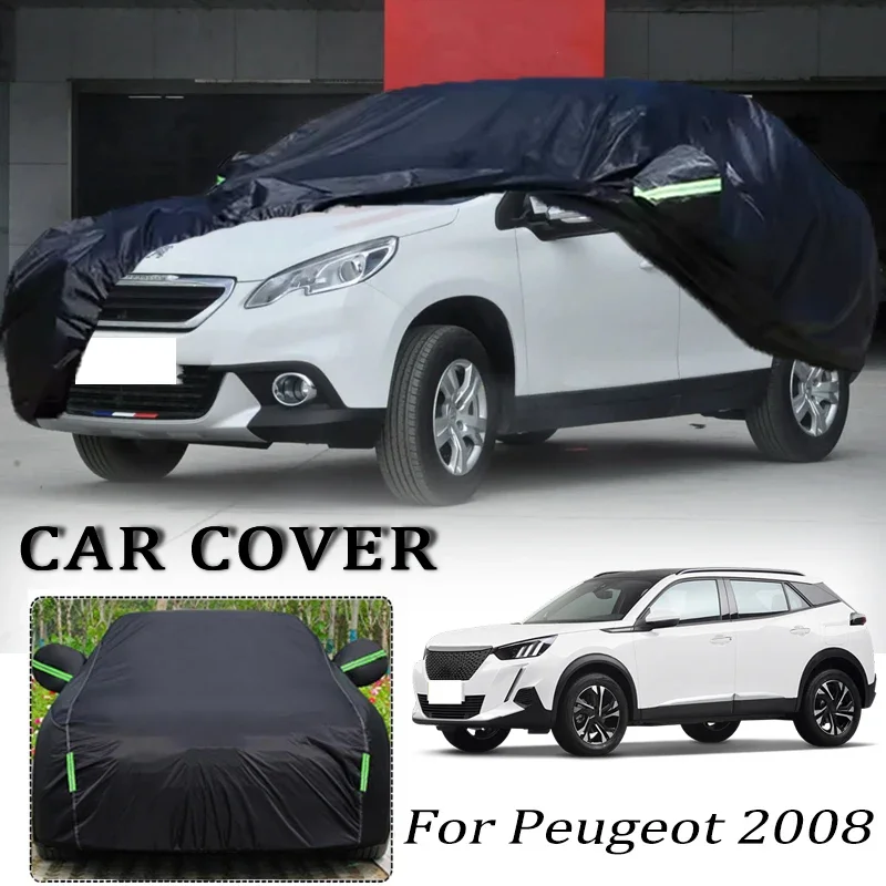 

For Peugeot 2008 E-2008 Car Covers Outdoor Waterproof Dustproof Sun Rain Snow Protection Thick Oxford Cloth Full Car Accessories