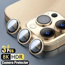 Camera Lens Protector For iPhone 11 12 13 14 15 Pro Max 13 Mini Metal Ring Protector Glass Camera Lens For iPhone 14 15 Pro Plus
