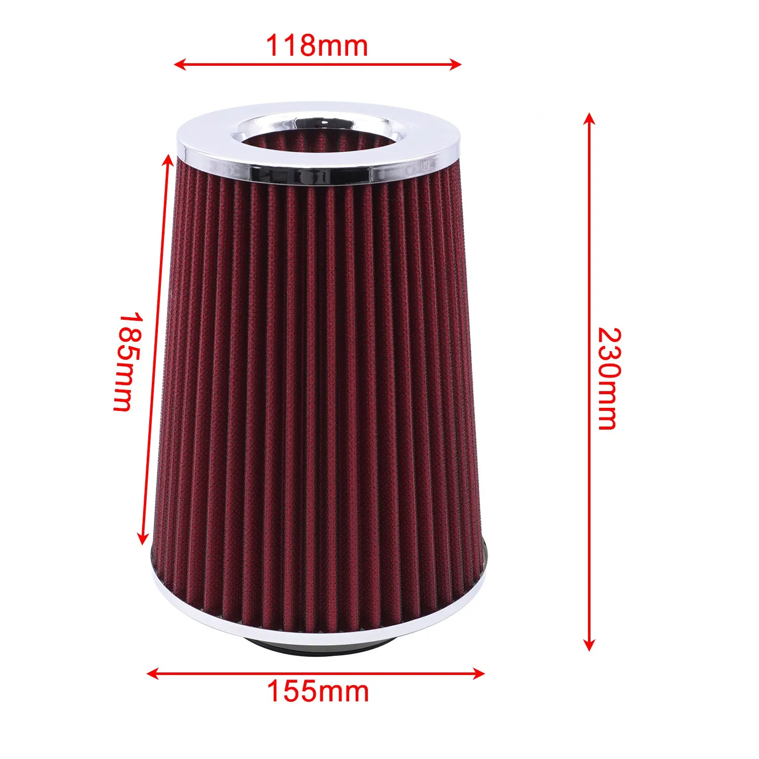 Car 76MM Open Sport Air Filter Universal for Cold Air Intake Filters High Flow 89mm 101mm 3inch 4inch 3 in 1 Sizes