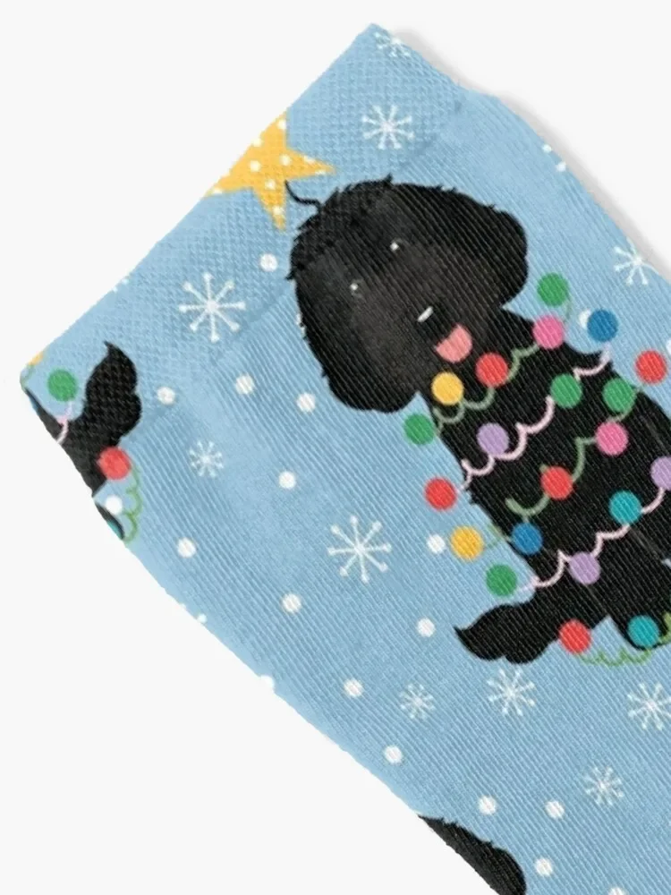 Black Labradoodle Christmas Tree Socks shoes fashionable Argentina sports stockings Socks For Man Women's