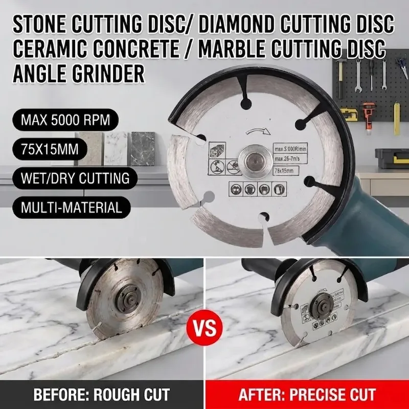 

Cutting Disc Mini Saw Blade 75mm Diamond Cutting Blad Ceramic Concrete Marble Cutting for Angle Grinder