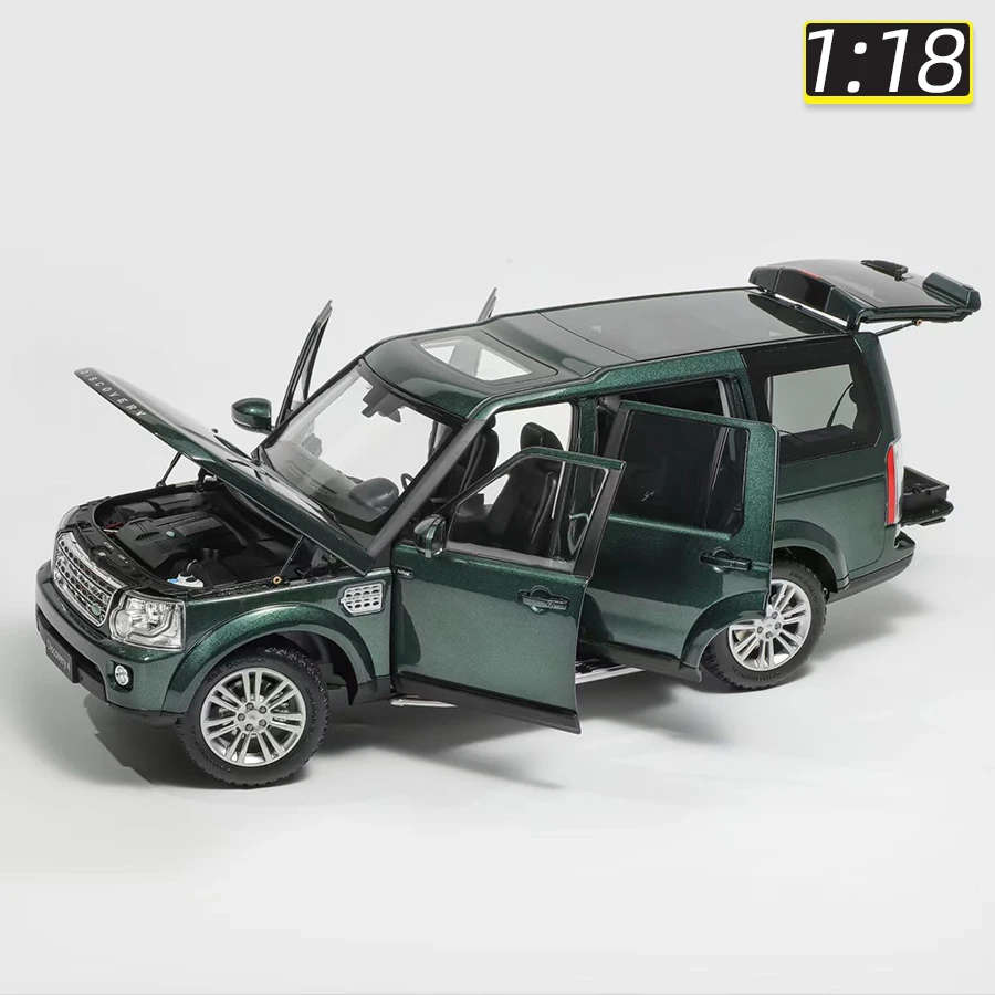 WHELART 1/18 2014 Land Rover Discovery 4 die cast Model Black Green Metal car model Static decoration Holiday gift collection