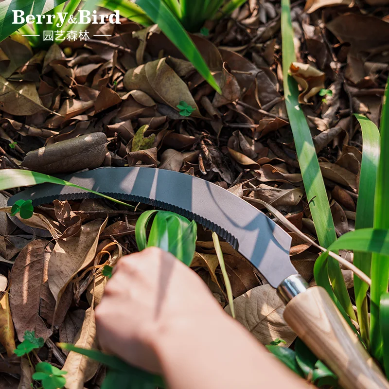 Gardening Forest Sickle Mower Carbon Steel Outdoor Garden Fruit Tree Pruning Tool Sawtooth Cutting