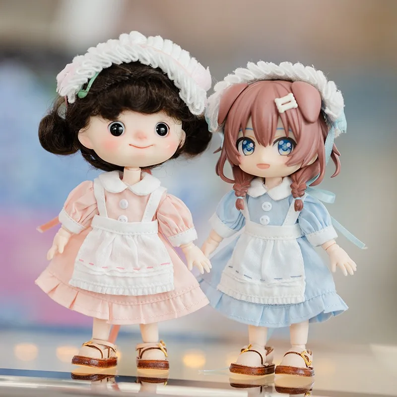 

Ob11 Baby Dress Retro Maid Costume Long Dress Set 1/12 BJD GSC doll clothes