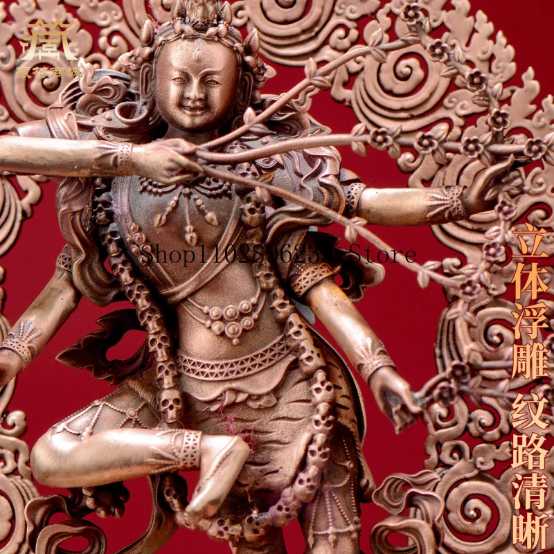 Red Copper《The Goddess of Creation》Indoor home use《Gulu Gule Buddha Mother》Copper Buddha statue, a decorative piece for the desk