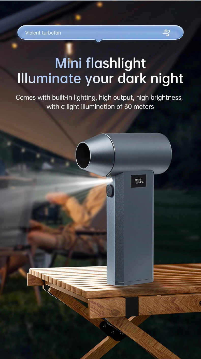 990000 دورة في الدقيقة منفاخ الهواء الكهربائي توربو مروحة نفاثة فرش السيارات عالية السرعة توربو مروحة عنيفة USB قابلة للشحن منفاخ غبار قوي #3