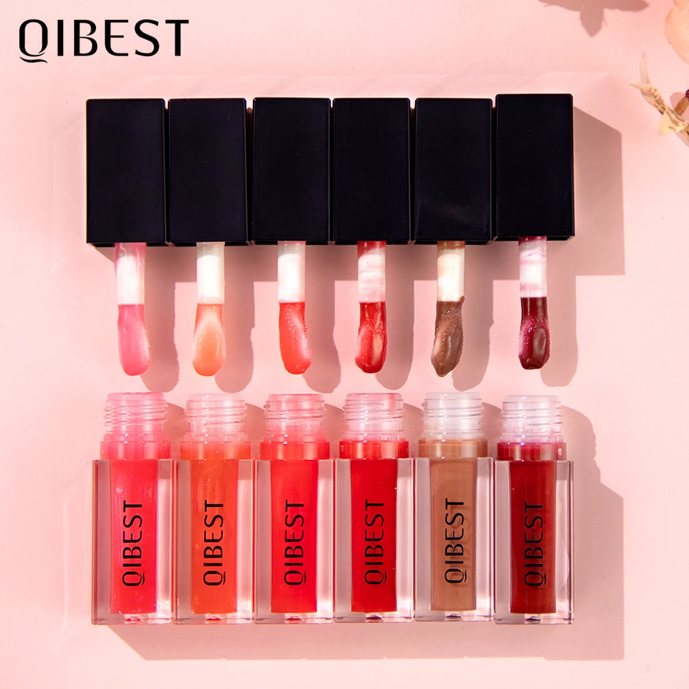 

QIBEST Tinted Lip Oil Plumper Moisturizing Lightweight Lip Gloss Glaze Makeup Long Lasting Repairing Lip Lines Lip Balm Cosmetic