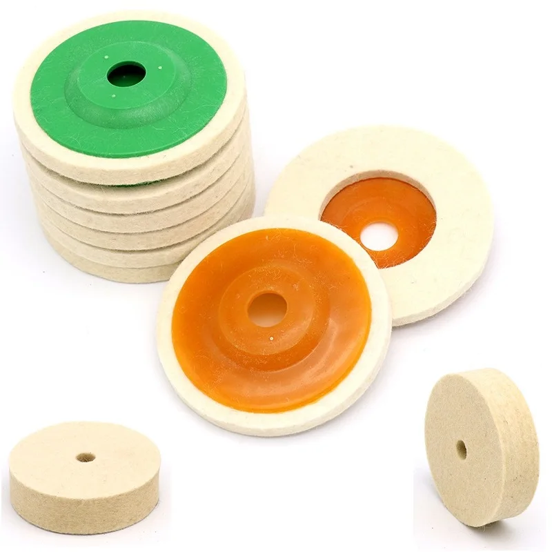 

Полировальный круг из шерстяного фетра для угловых шлифовальных машин — прочные полировальные подушечки для металла и керамики — идеально подходят для детализации автомобиля