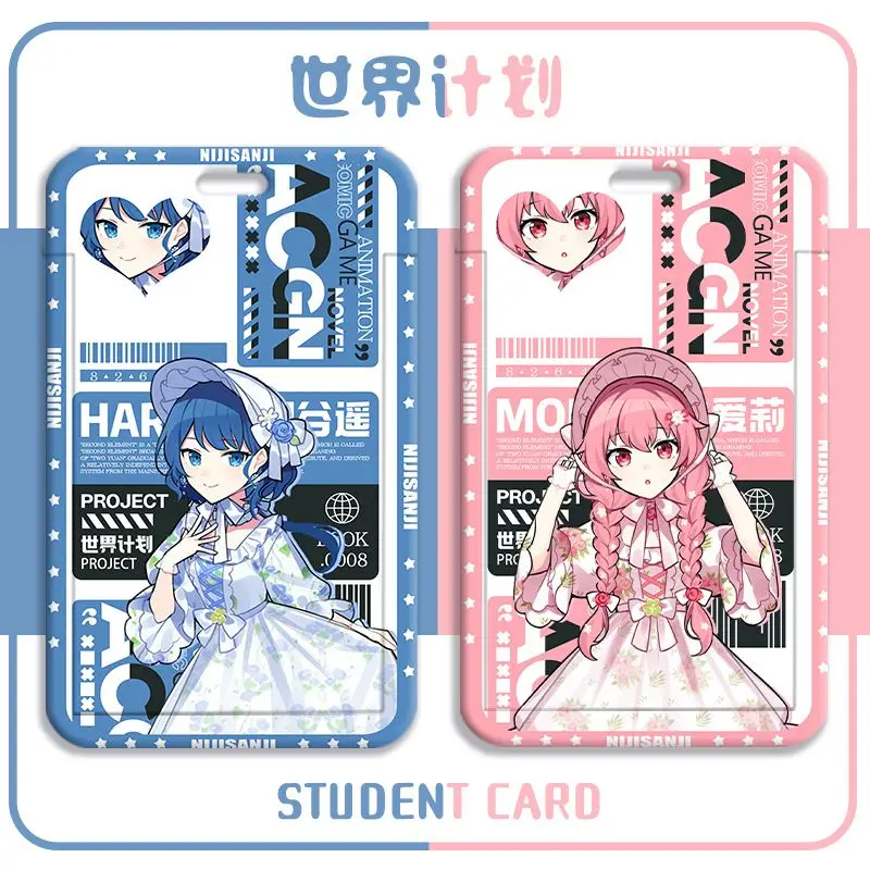 Project Sekai Аниме Kagamine Rin Студенческий набор карточек для еды Набор удостоверений личности Автобус Метро Наборы карточек Защитный чехол Обложка для карт Брелок Подвеска