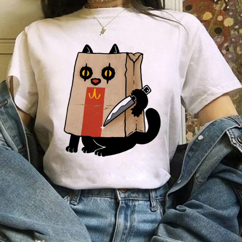 Esqueleto surf padrão impresso roupas femininas camiseta regular versátil manga curta branco camiseta diversão verão casual topo