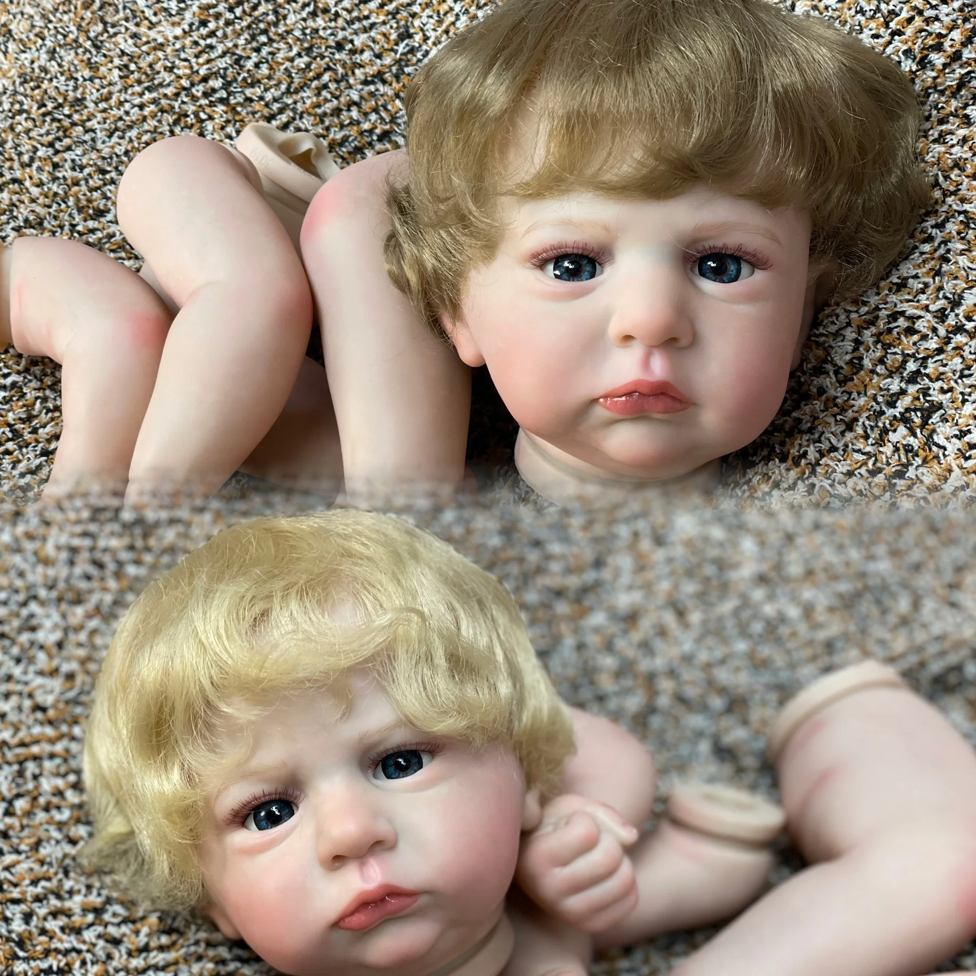 

Cuddly Cameron DIY Kit Reborn With Rooted Hair 18-20Inch Soft Touch Feeling Handmade Painted Skin Lifelike Newborn Baby Doll