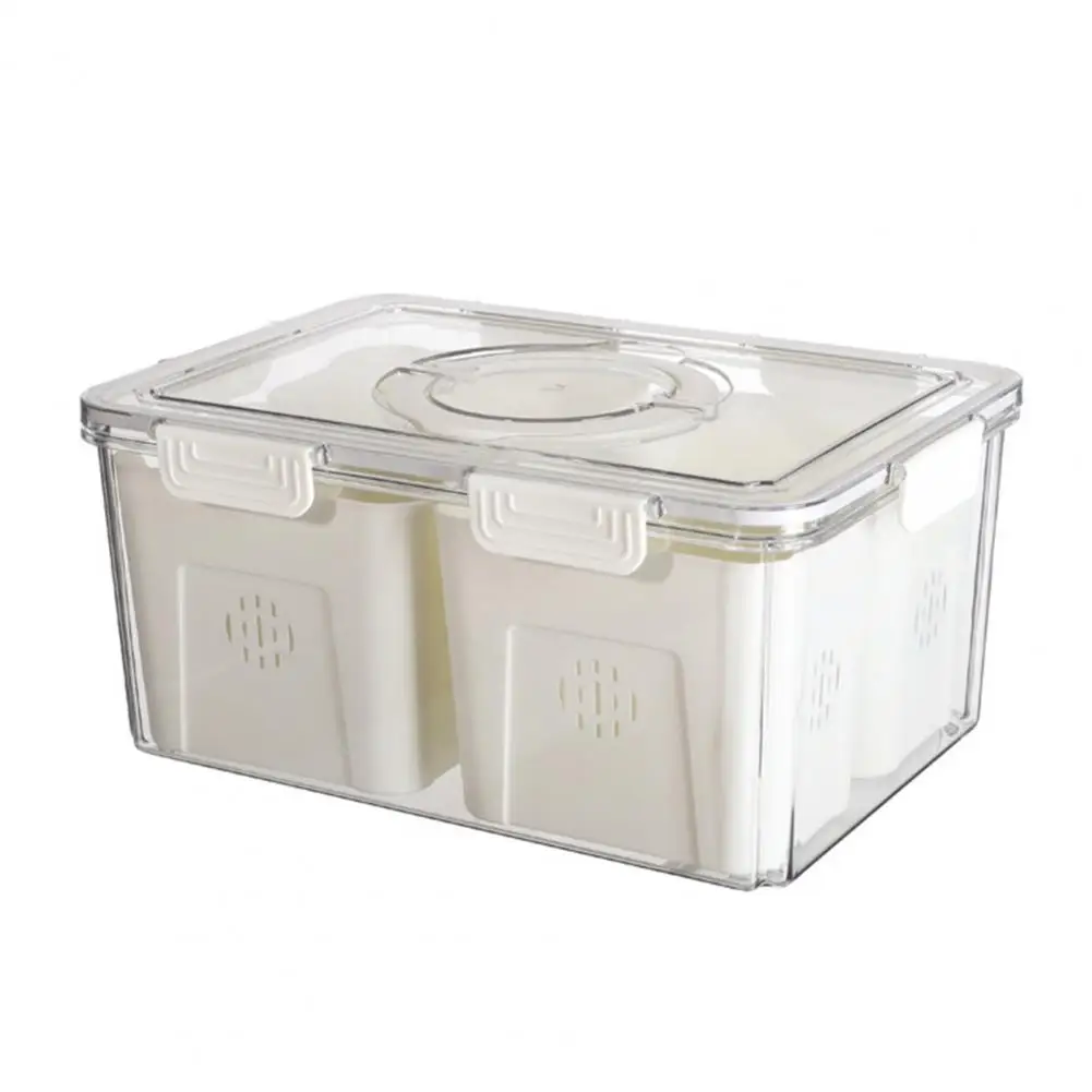 

Fruit Container Leakproof Fruit Storage Container with Split Tray Waterproof Sealing Strips Food-grade Transparent for Fruits