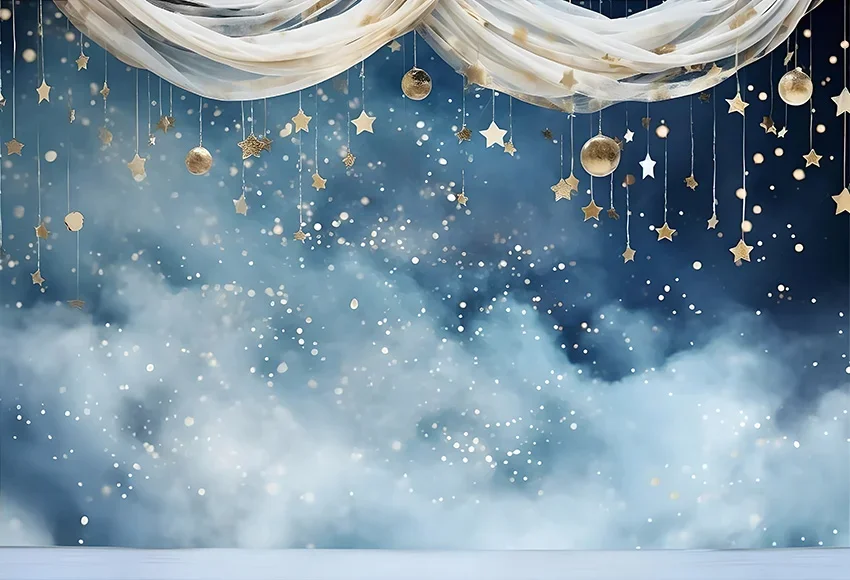 Mehofondการถ่ายภาพฉากหลังStarry Sky DecorทารกแรกเกิดวันเกิดParty Dreamy Little Gold Starเค้กพื้นหลังPhotozone Studio