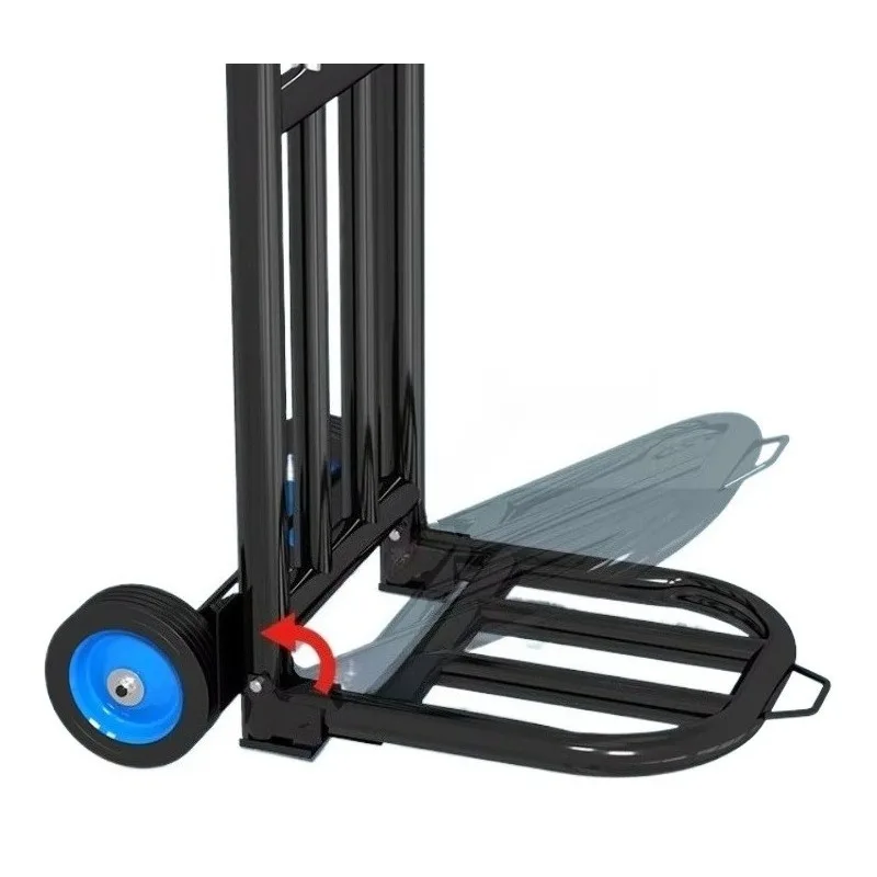 Portable Hand Pulled Trolley Cart Lightweight Foldable Carbon Steel For Home Moving And Small Transport