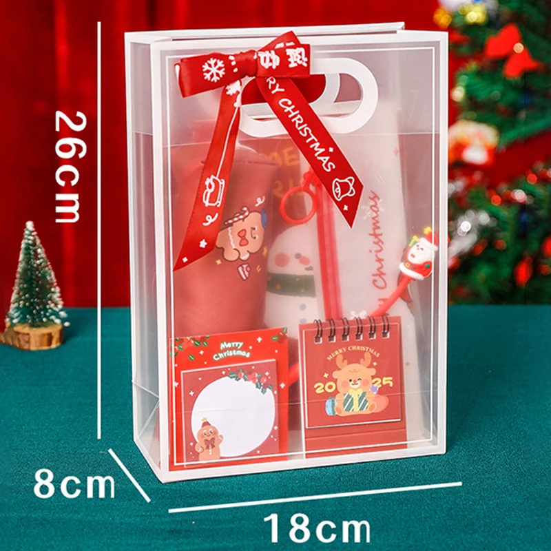 1 مجموعة عيد الميلاد القرطاسية مجموعة الكرتون موضة طالب أدوات الكتابة قلم حبر جاف ملاحظة الوسادة اللوازم المكتبية هدايا العيد