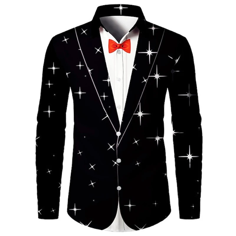 2024 Men\'s Suit Shirt Party Fashion New Design Fashion Black With Lapels High Quality Soft And Comfortable Shirts Clothing