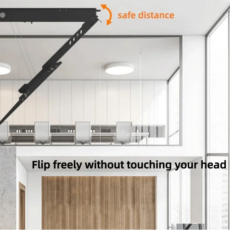 

Electric Ceiling TV Lift, Hidden Flip Down TV Wall Mount Bracket Remote Control 0-85° Angle Adjustable Load 80KG