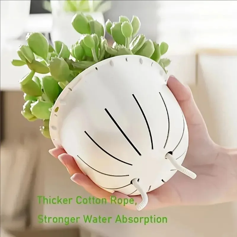 أصيص زهور بلاستيكي شفاف كسول ذاتي الامتصاص نباتات مائية لزراعة المياه حوض تخزين مياه خالي من الماء