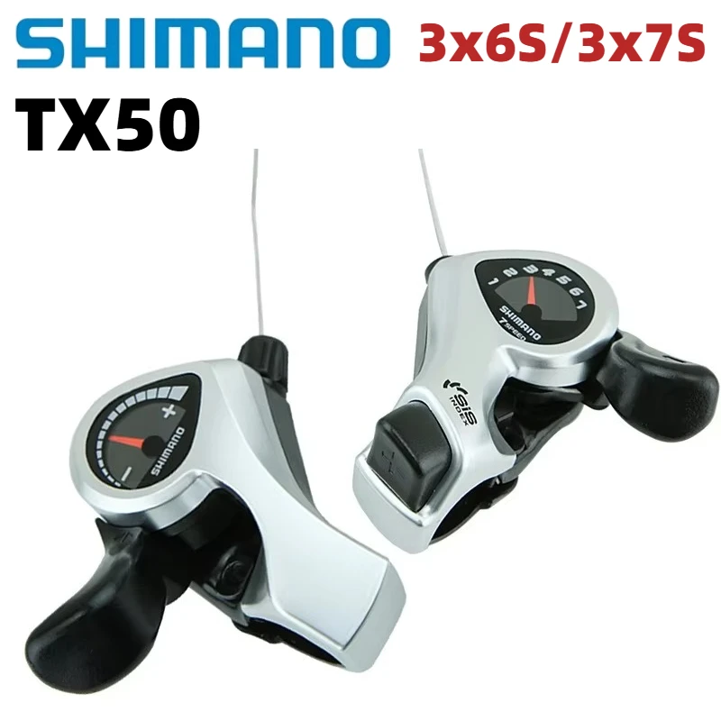 Shimano TX50 Tourney SIS SL-TX50 Bicycle Shift Lever 3x6s 3x7s 3v Left 6v Right 7v 18 21 Speed Pair tx50 Shifters Gear Cable