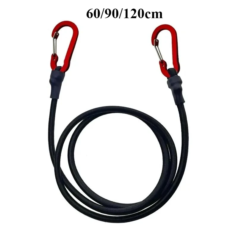 1pc Outdoor Heavy Duty Bungee Cord Elastic Tie Strap String Carabiner Hooks Kayak Cycling Luggage Packing Ropes Camping Tools