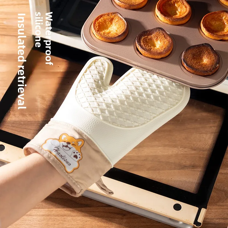 

Силиконовые термостойкие перчатки для духовки, сверхмощные нескользящие перчатки для выпечки, безопасные для микроволновой печи и кухни, высокотемпературная защита от ожогов для приготовления пищи