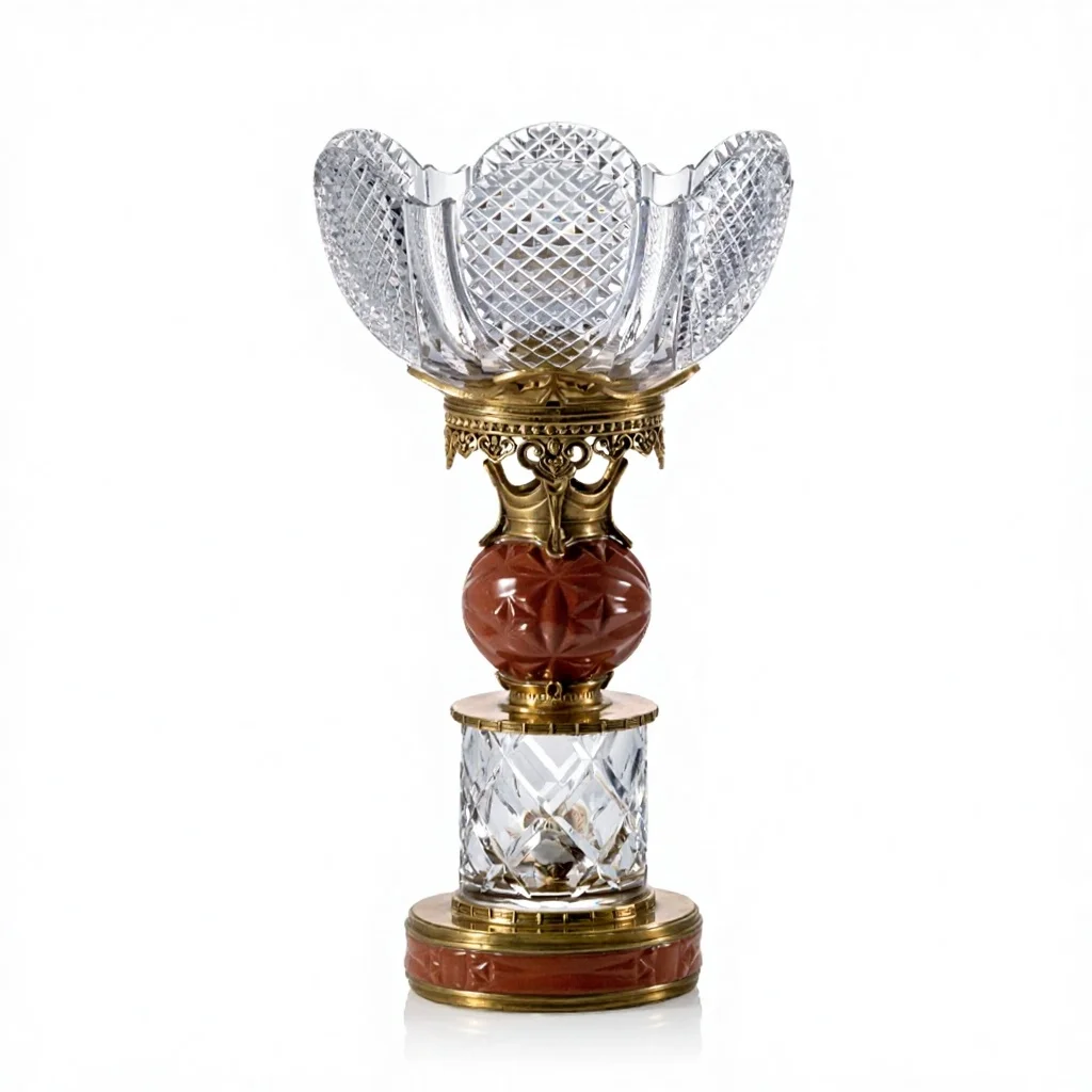 &c Elegant Crystal with Antique Brass Base European Classical Luxury Design for Refined Home Home Decor Luxury