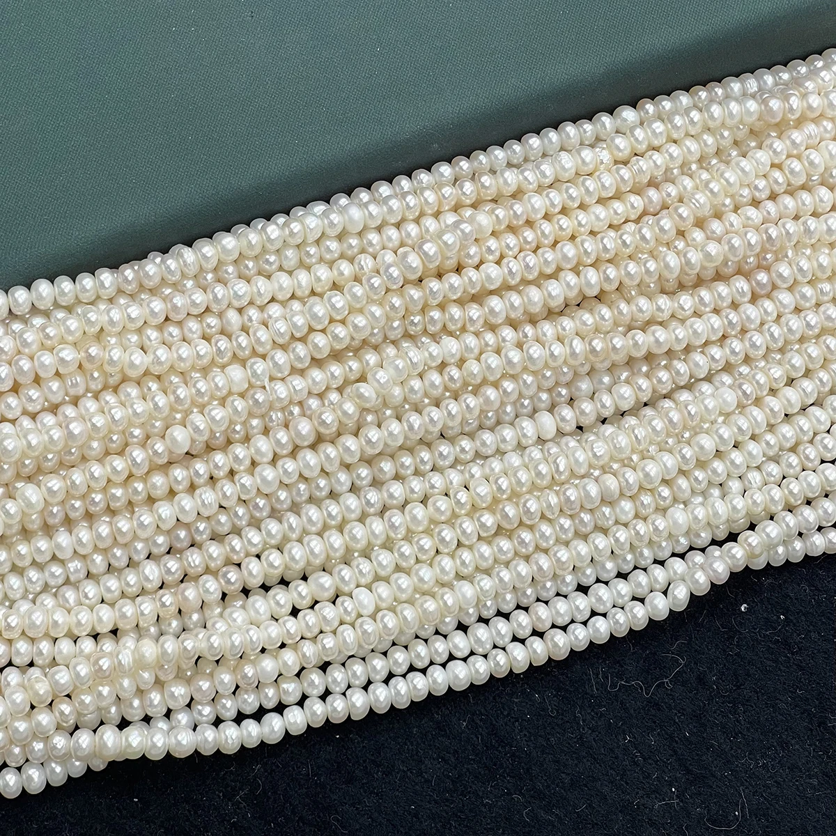 Size 4–5 mm Natural Freshwater Pearl White Flat Bead Strings  Make Supplie Necklace Bracelet Jewelry Earring Accessories Women
