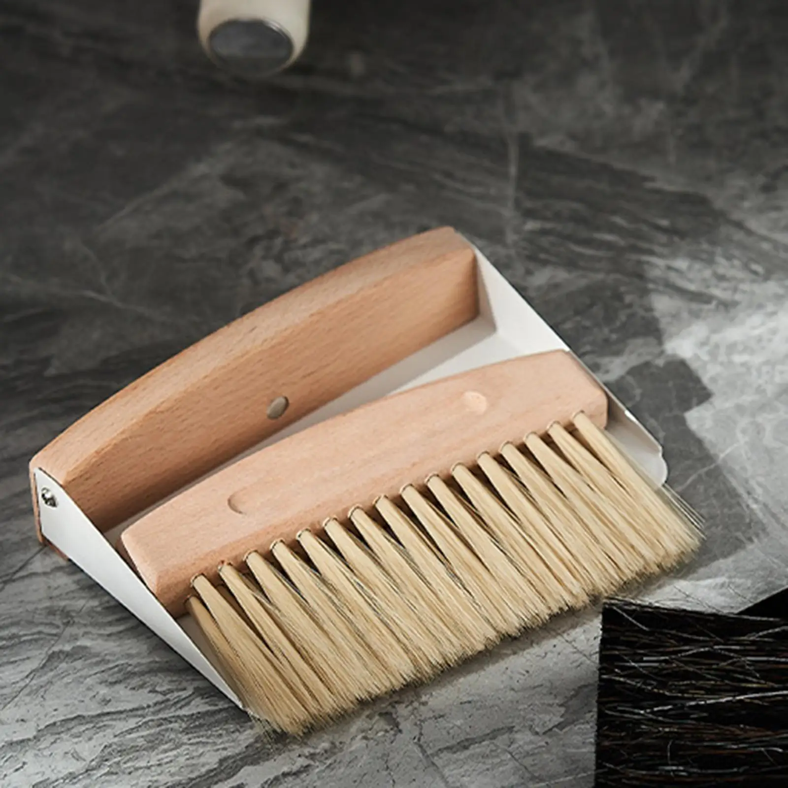 Coffee Bar Cleaning Brush Set Multifunctional Cleaner Brush Wooden Broom Dustpan Kits for Grain Powder Kitchen Sugar Flour