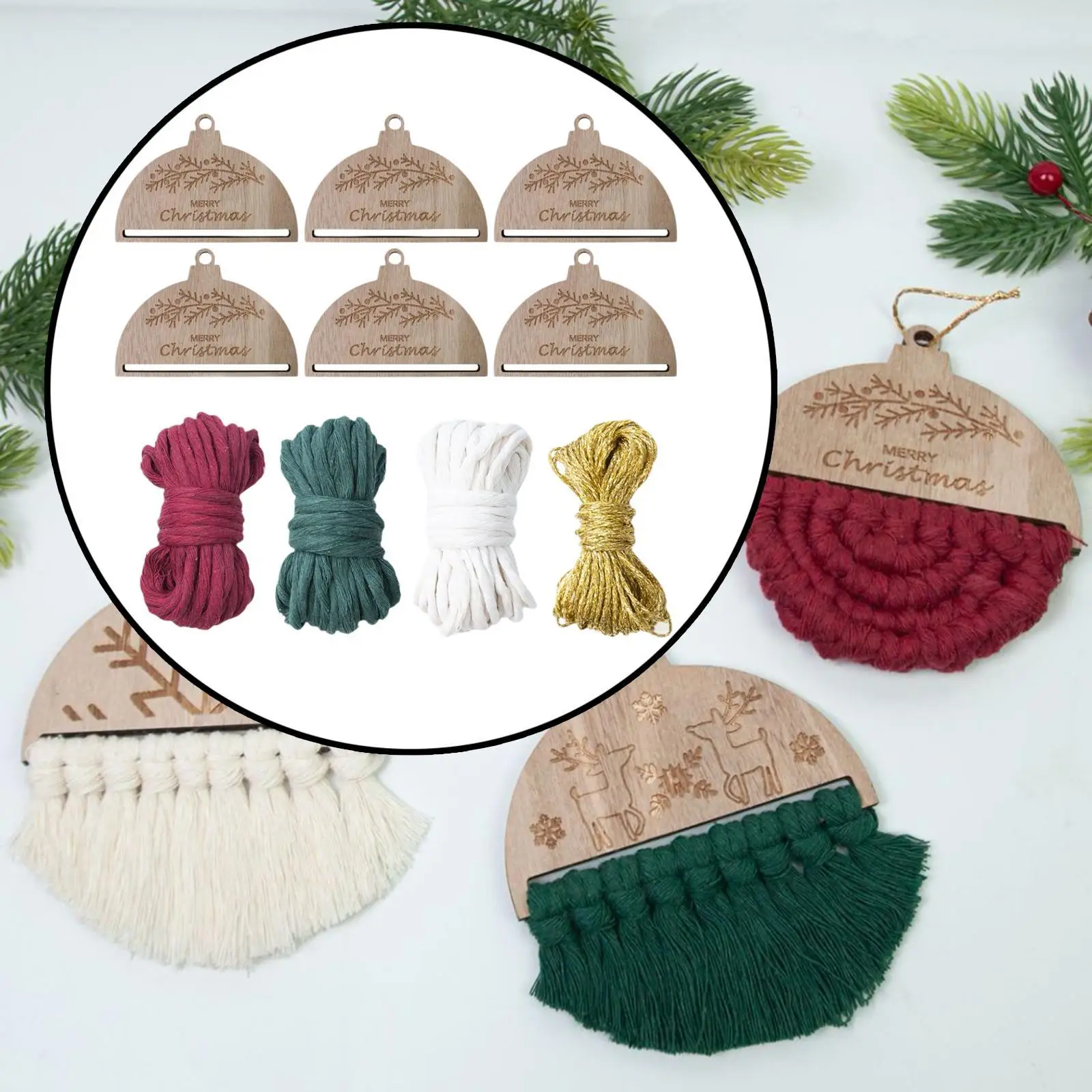 실과 실크 실 반원형 크리스마스 장식품 홈 장식 6개