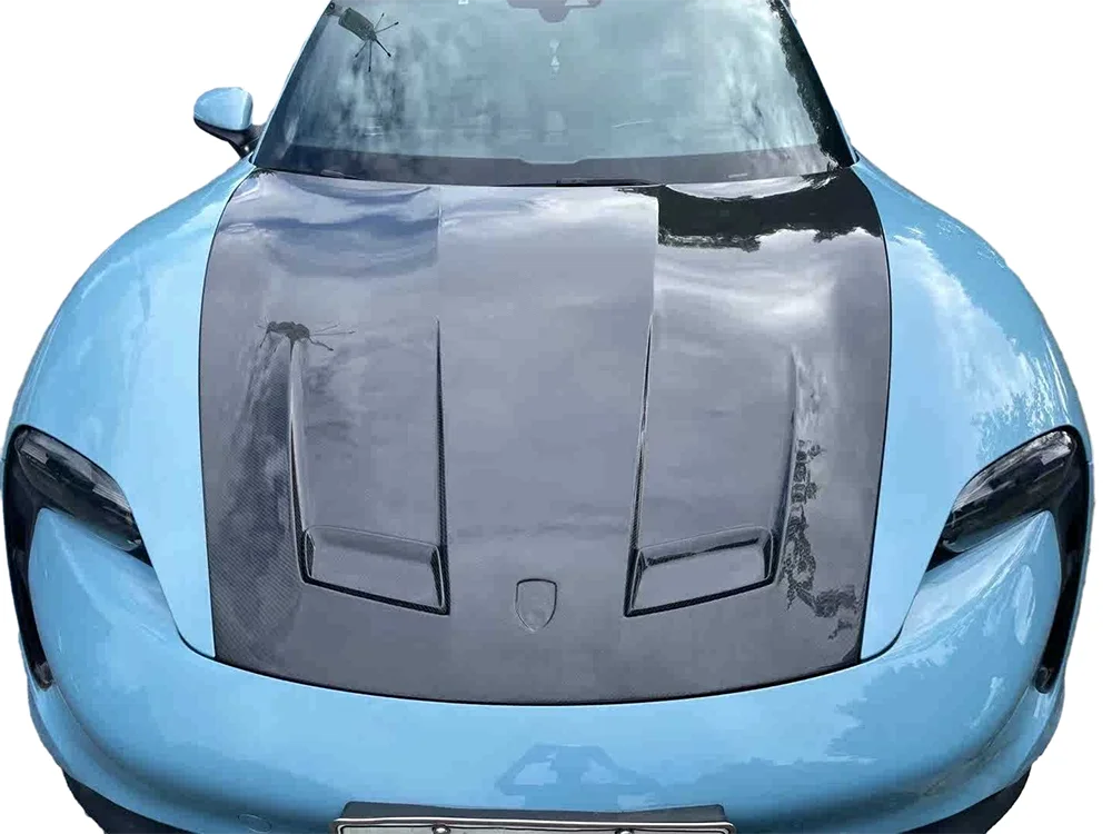 Carbon Fiber Fibre Front Engine Hood Bonnet Vented for Porsche Taycan 2019-2022,100% tested well - Image 5