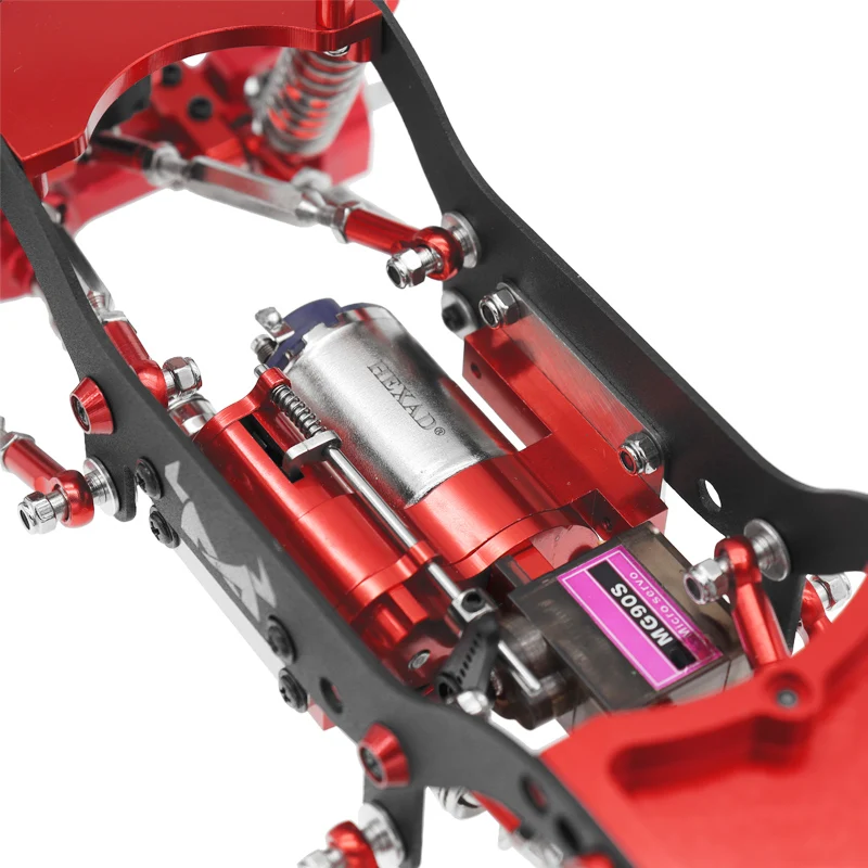 Transmissão completa da caixa de velocidades do metal com servo, 2 velocidades, WPL B1, B14, B24, C14, C24, MN, D90, D91, MN96, 1/12 RC, peças do