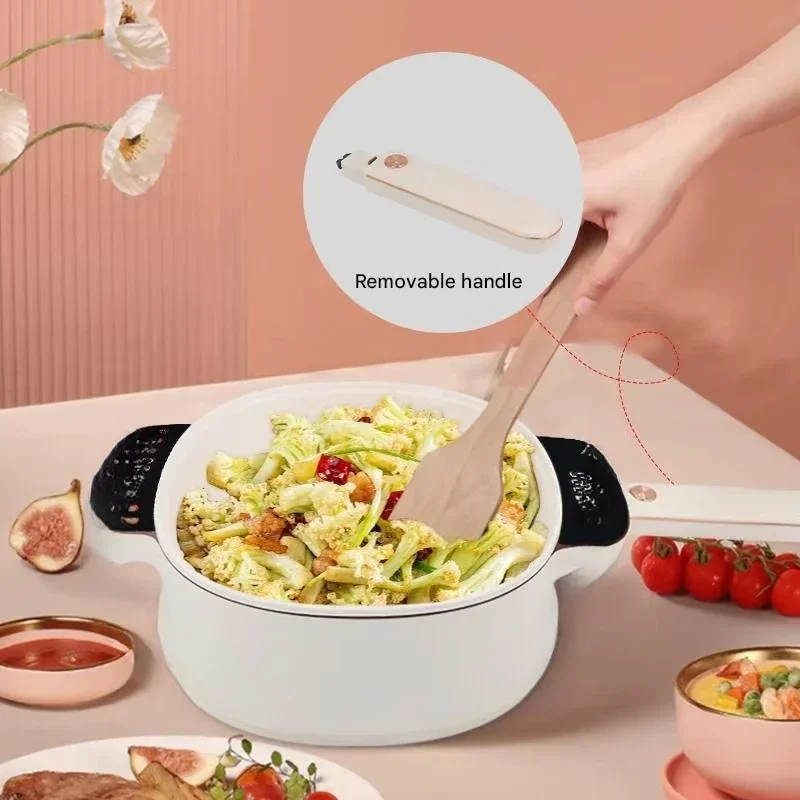Smart Electric Hot Pot with Steaming Basket: 1500 Watt Quick Cooking, 4L Pot, Removable Safety Handle
