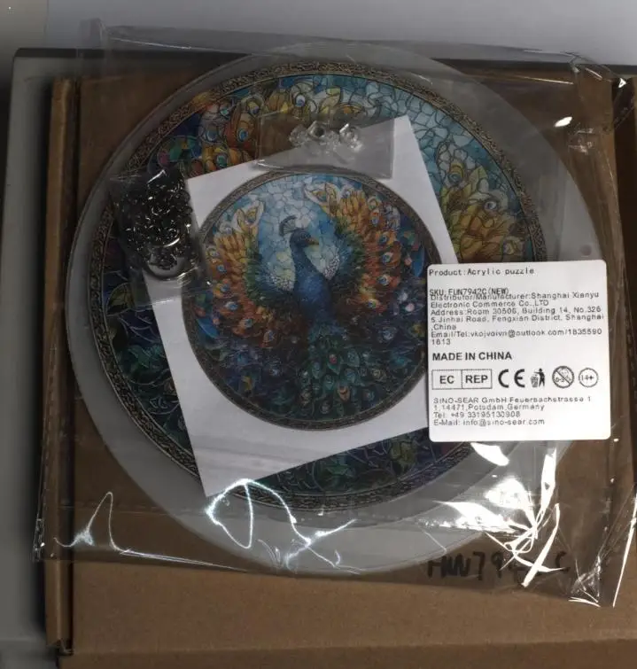 

Colorful Acrylic Circular Pendant Art Hanging Decor for Window Wall Garden Decoration Nature Theme Gift with Chain Easy Install