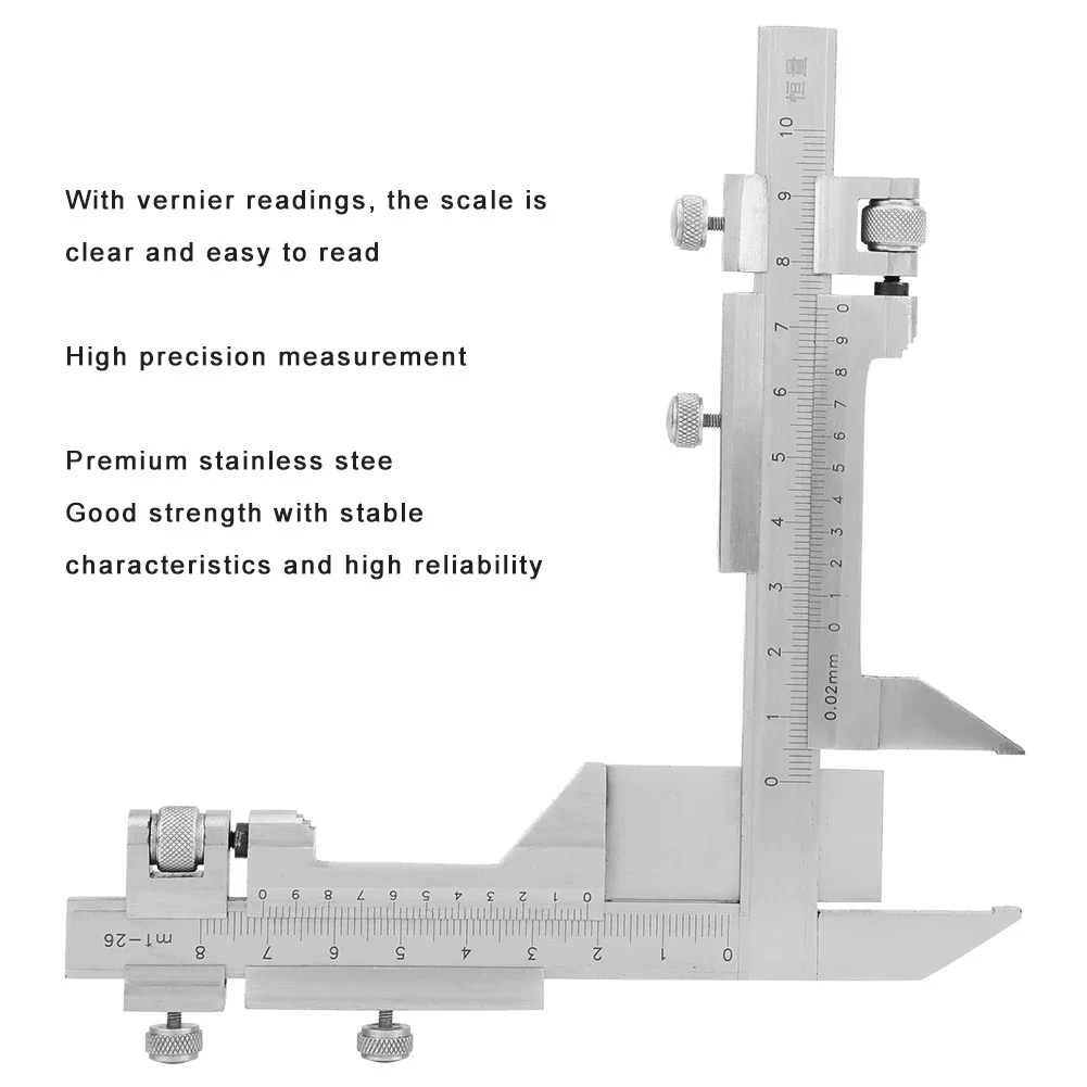 

Measuring Tools M1-26 Stainless Steel Gear Tooth Vernier Caliper Thickness Gauge