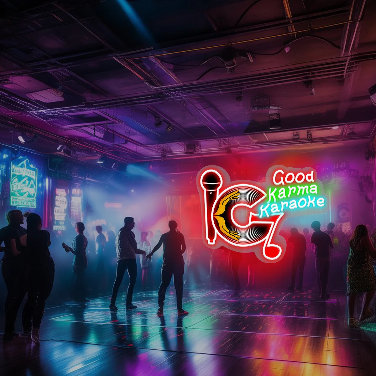 Record-shaped pattern neon lights, suitable for room decoration, photo frame decoration, bar party decoration, and creating an a