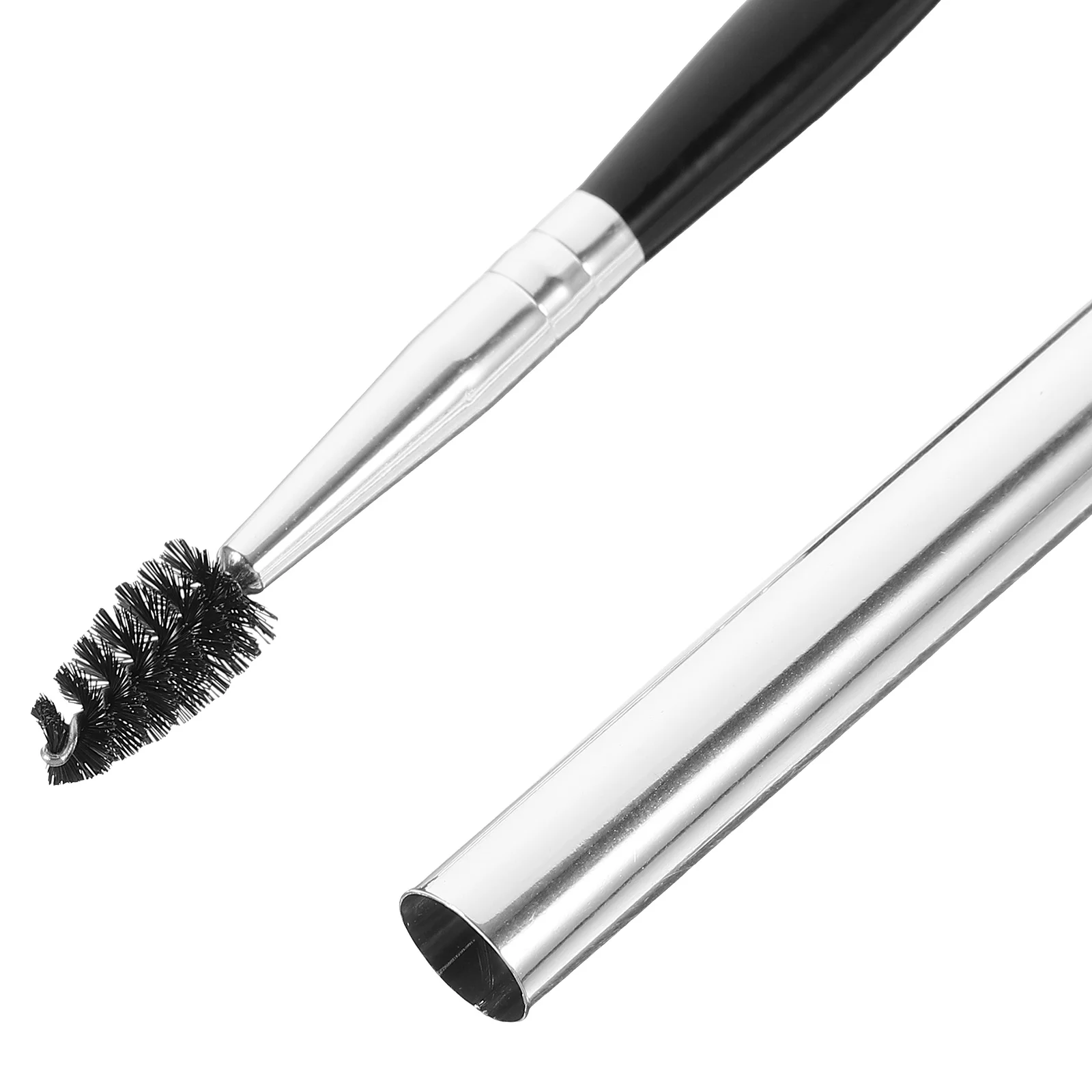 2 Pcs Eyelash Curling Brush Mascara Wands for Lashes Single Metal Aluminum Tube