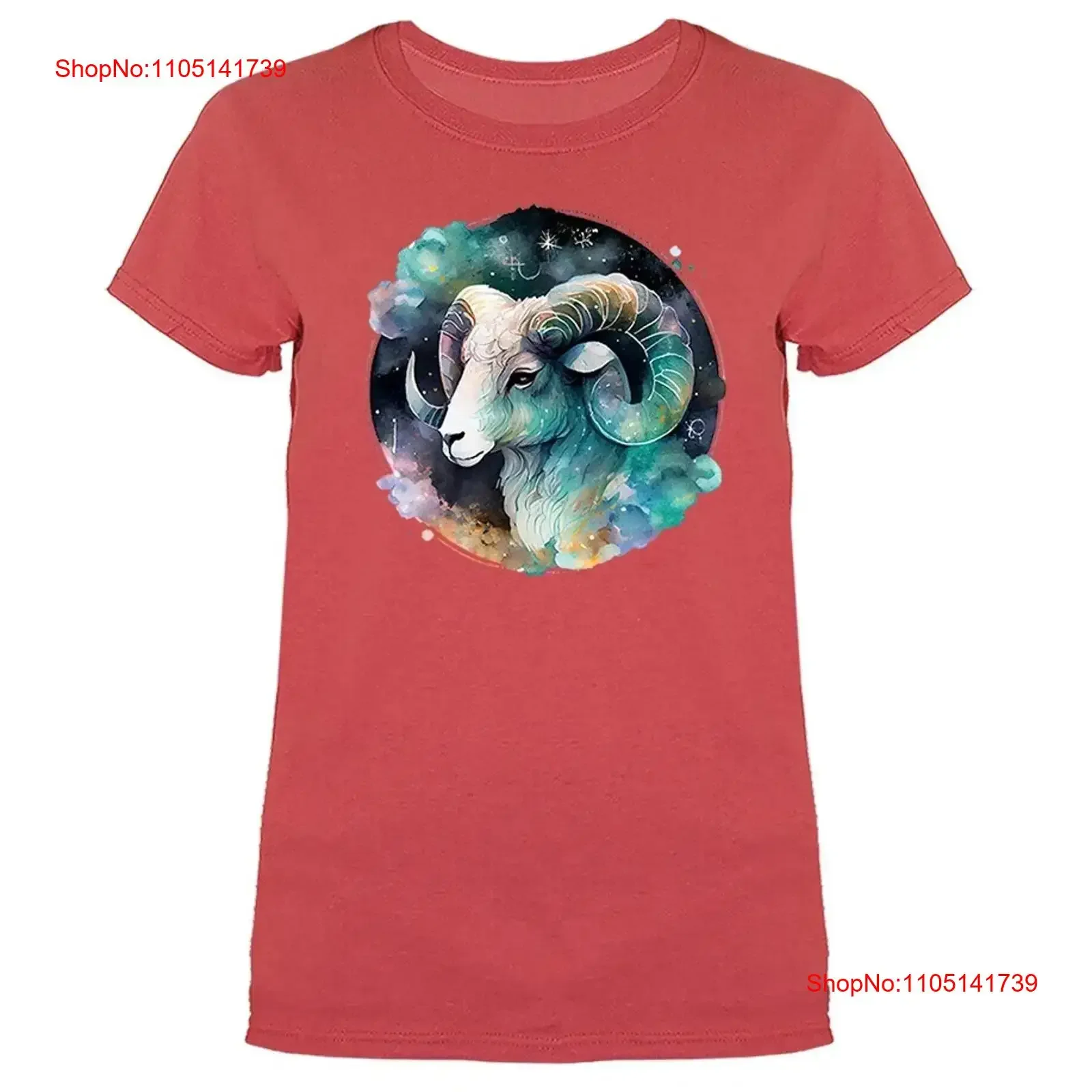 برج الحمل زودياك تسجيل ابراج الفلكية المرأة تي شيرت خمر غسلها موضة قليلا قمة لارتداء اليومي مريح #1