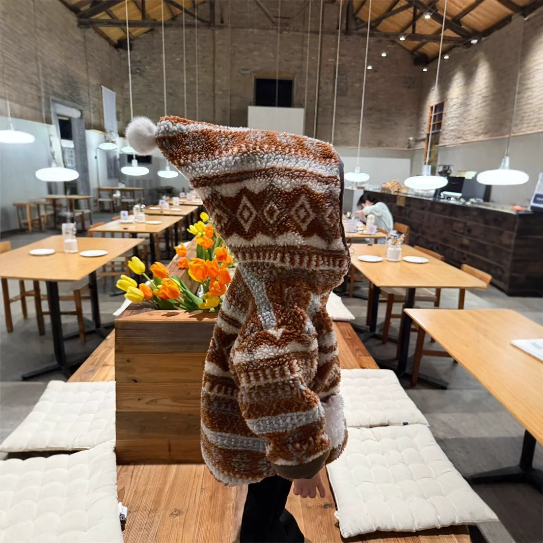 الأطفال فتاة خروف المخملية سترة الشتاء سميكة الأطفال أعلى الخريف والشتاء الطفل زائد زغب سترة طفل وسيم الشتاء