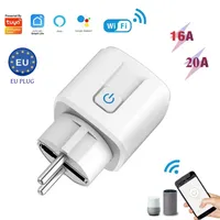 16A/20A Smart Socket AC100-240V Smart EU Plug WIFI Power Outlet Mobile Control Smart Home Voice Control Tuya Smart Life APP
